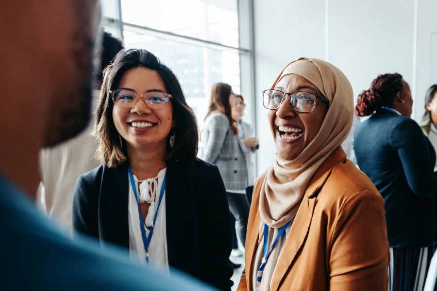 Diverse group of people at an event