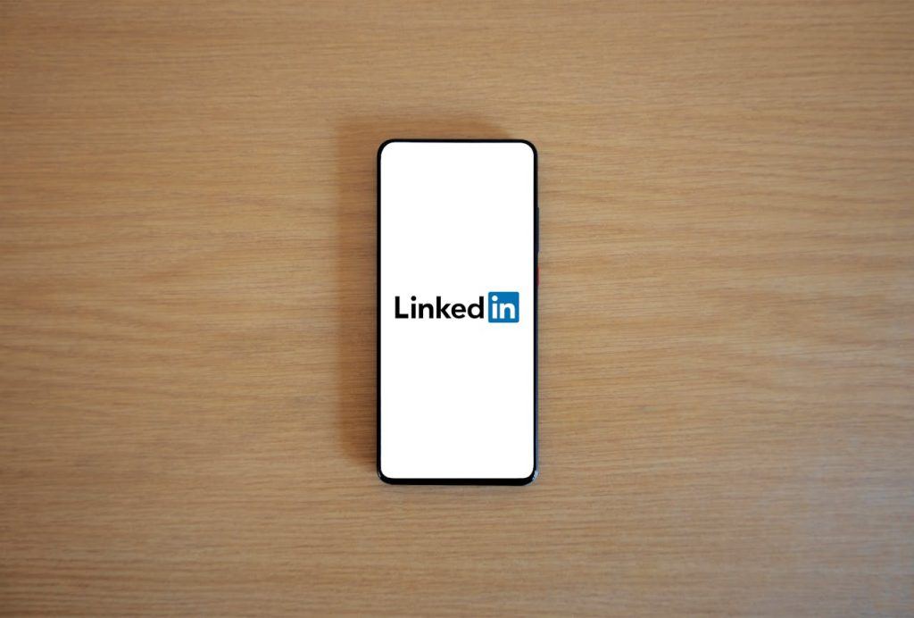 linkedin logo on smartphone screen