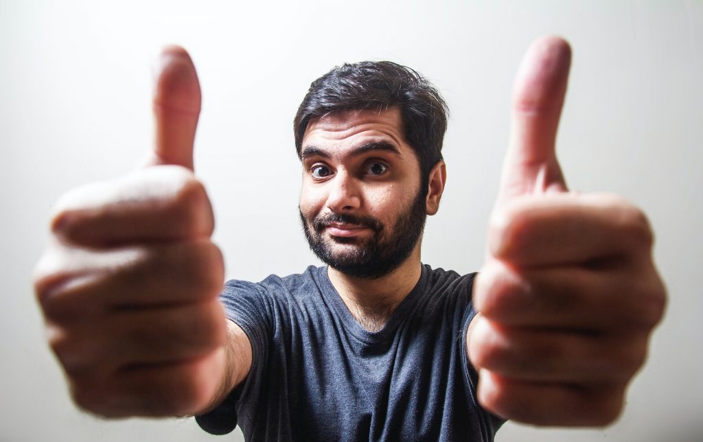 Man giving thumbs up